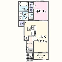 モルゲン・チェーロ 1LDKの間取図画像