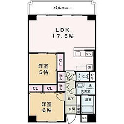 アルコラカーサ佃町2 2LDKの間取図画像