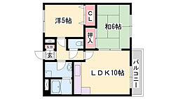 ハイツゆめさき 2LDKの間取図画像
