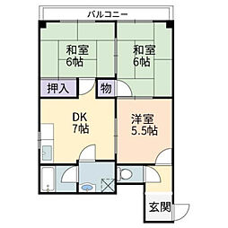 寿ハイツ 3DKの間取図画像