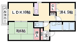 ディアス小松 2LDKの間取図画像
