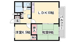 アーバンライフ吉田A 2LDKの間取図画像