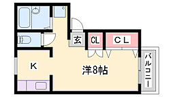 サンライフまつもと ワンルームの間取図画像