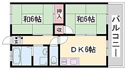 ユウハイツA 2DKの間取図画像