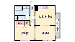 ベアティー福崎 2LDKの間取図画像