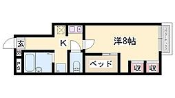 レオパレスMATSUDA 1Kの間取図画像
