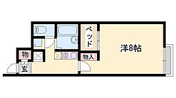 レオネクスト追星 1Kの間取図画像