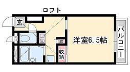 レオパレス高橋 1Kの間取図画像