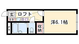 レオパレスWINDS3 1Kの間取図画像