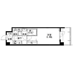 アルティザ姫路 1Kの間取図画像