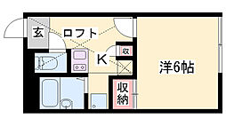 レオパレス栄 1Kの間取図画像