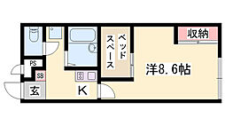 レオパレス共栄 1Kの間取図画像