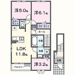 グランベッセル3 2LDKの間取図画像