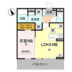 D s 北条1丁目 1LDKの間取図画像