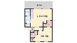 ハイツサンライフC 1LDKの間取図画像