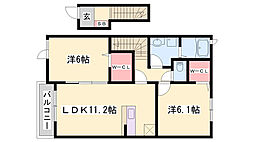 グランフィオーレA 2LDKの間取図画像