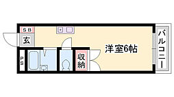レオパレスセレッソ壱番館 1Kの間取図画像