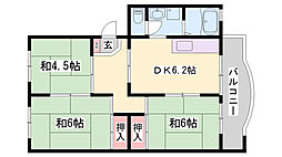 ローレルハイツ姫路天満1棟 3DKの間取図画像