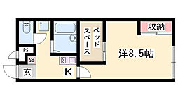 レオパレス蓮池 1Kの間取図画像