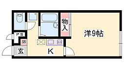 YYグレース西脇 1Kの間取図画像