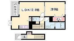ウッドストック 1LDKの間取図画像
