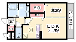 メゾンドールM 1LDKの間取図画像