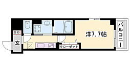 ジュエル3 1Kの間取図画像