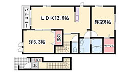 アン・グランジェ 2LDKの間取図画像