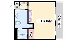 ハッピーエイジ土山パート1 ワンルームの間取図画像