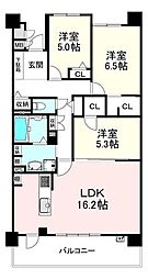 ルイシャトレ垂水壱番館 3LDKの間取図画像