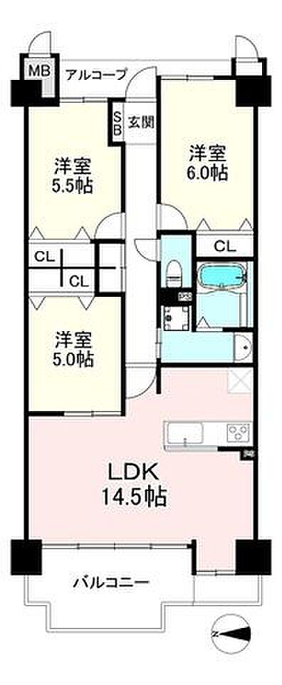 3LDK 間取り