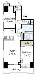 グリーンキャピタル東駒形 2LDKの間取図画像
