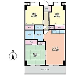 コルビュジェ湘南台 3LDKの間取図画像