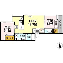 Cirlmer湘南 2LDKの間取図画像