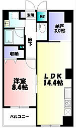 グラビス 1LDKの間取図画像