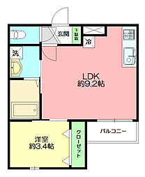 カプア湘南 1LDKの間取図画像