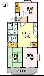 ウエストヒル湘南台 3DKの間取図画像