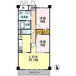 エレガントヴィラ 2LDKの間取図画像