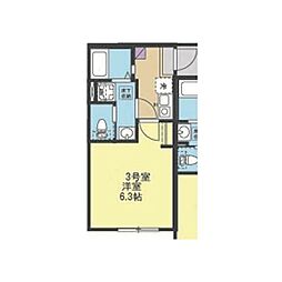 藤沢市鵠沼橘2丁目アパート 1Kの間取図画像