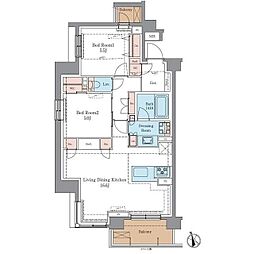 藤沢市弥勒寺1丁目マンション 2LDKの間取図画像