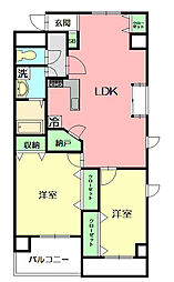ラトゥールレジュモー 2LDKの間取図画像