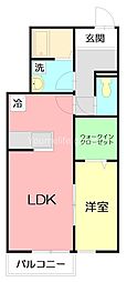 クララ湘南 1LDKの間取図画像