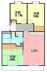 サンライズ湘南 3LDKの間取図画像