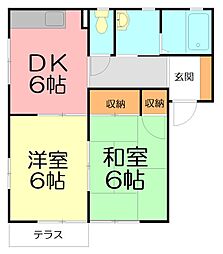 湘南ブライトC 2DKの間取図画像