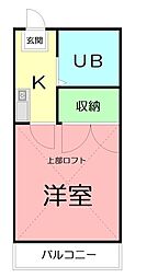 ファーストパレス 1Kの間取図画像