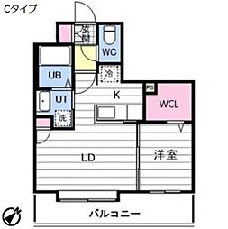 アルファスクエア宮の森3条 1LDKの間取図画像
