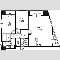 レジェンドコート琴似 2LDKの間取図画像