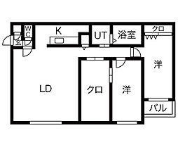 フェスタリア宮の森 2LDKの間取図画像