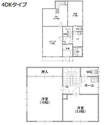 第一憩荘 4DKの間取図画像