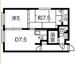 タクニヴァス 2LDKの間取図画像